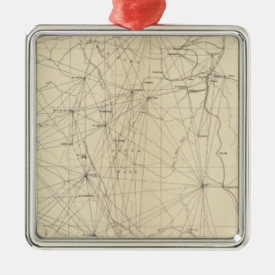 Triangulation Map Colorado Silbernes Ornament