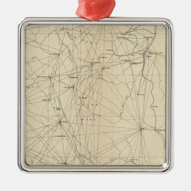 Triangulation Map Colorado Silbernes Ornament (Vorne)
