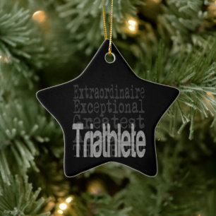 Triathlet Extraordinaire Keramik Ornament