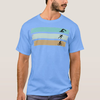 Triathlete Malerei Art Reiten T-Shirt