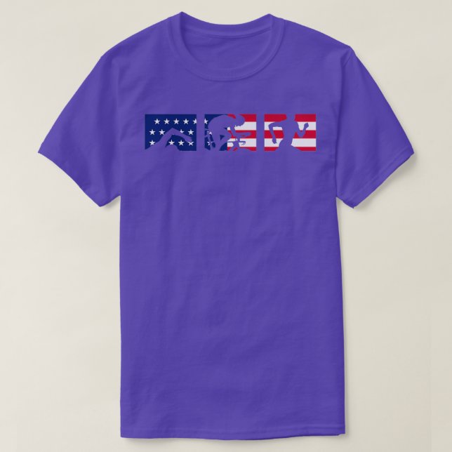 Triathlete Swim Bike Lauf Triathlon Patriotic T-Shirt (Design vorne)