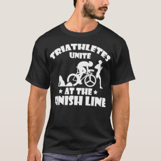 Triathleten vereinigen sich auf der Finish Line Tr T-Shirt
