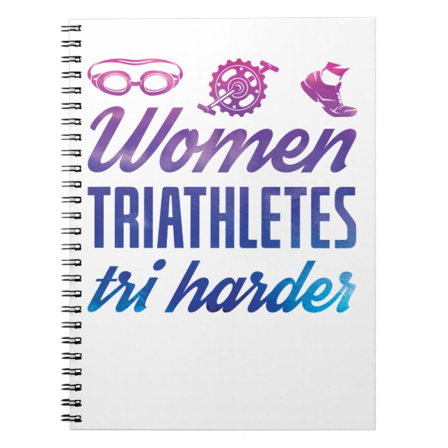 Triathleten Women Triathlon Triathlon Ombre Notizblock (Vorderseite)