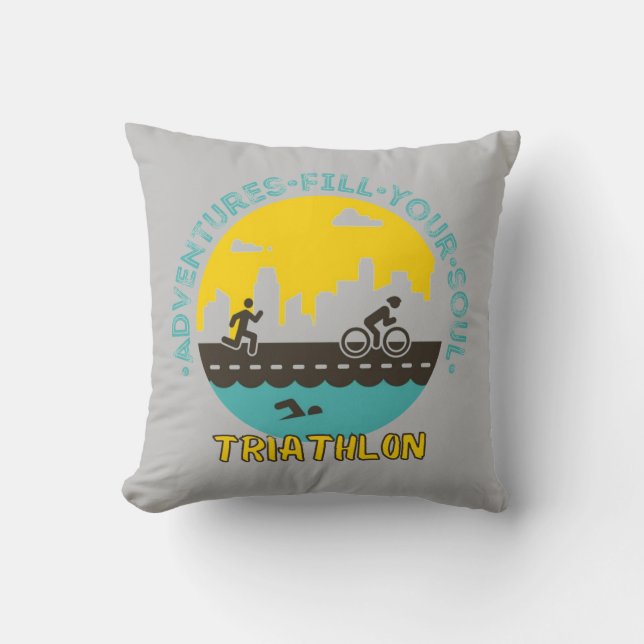Triathlon. Abenteuer füllen Sie Ihr Soul Kissen (Vorderseite)