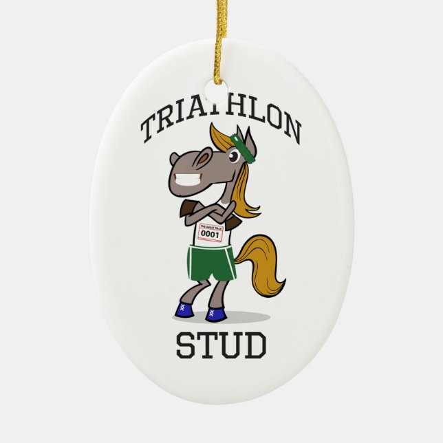 Triathlon-Bolzen Keramik Ornament (Vorne)