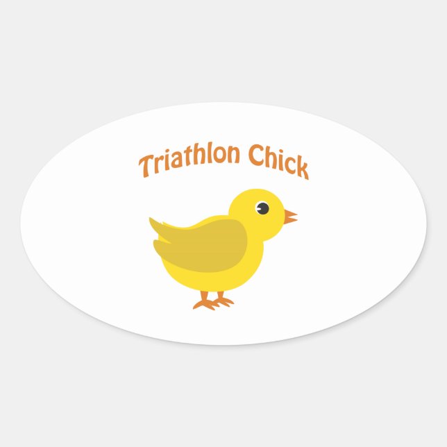 Triathlon Chick Ovaler Aufkleber (Vorderseite)