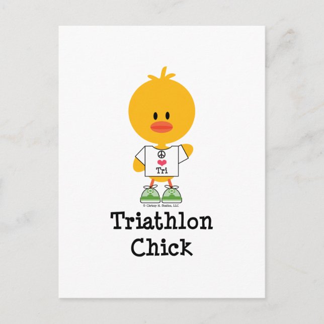 Triathlon Chick Postcard Postkarte (Vorderseite)