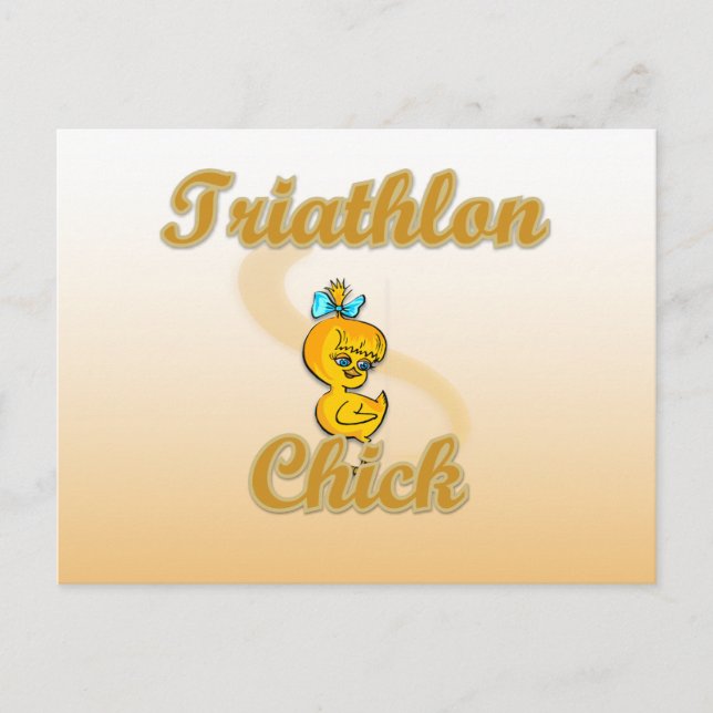 Triathlon Chick Postkarte (Vorderseite)