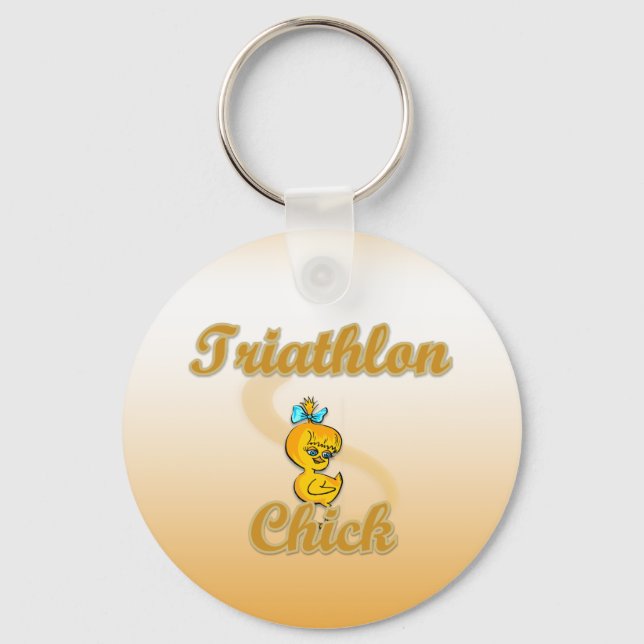 Triathlon Chick Schlüsselanhänger (Vorderseite)
