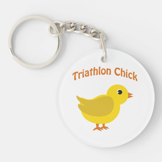 Triathlon Chick Schlüsselanhänger (Vorderseite)