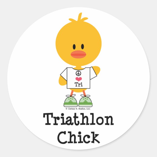 Triathlon Chick Stickers (Vorderseite)