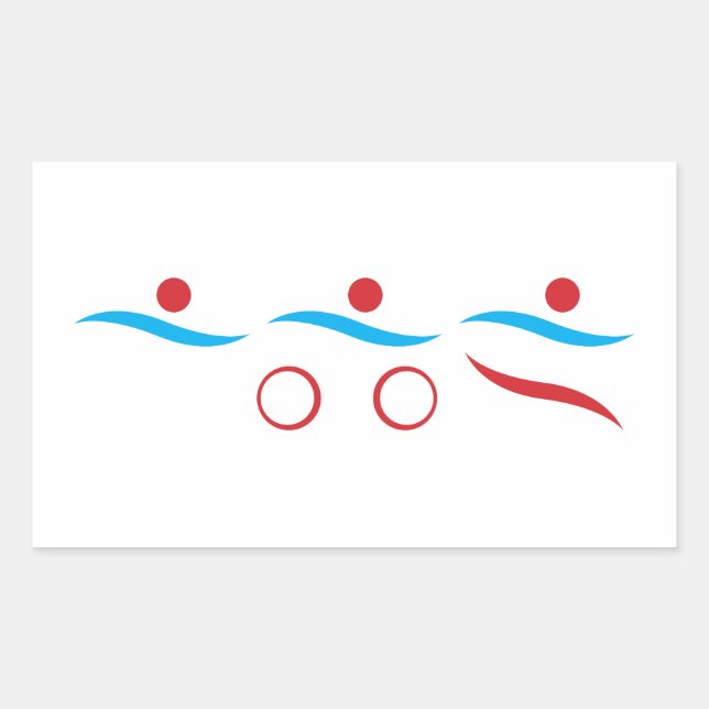 Triathlon cool moderne logo autocollant rectangula (Devant)