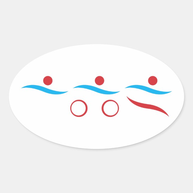 Triathlon cool moderne logo oval autocollant (Devant)