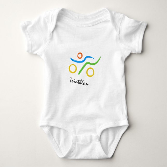 Triathlon cool und einzigartig Design Baby Strampler (Vorderseite)