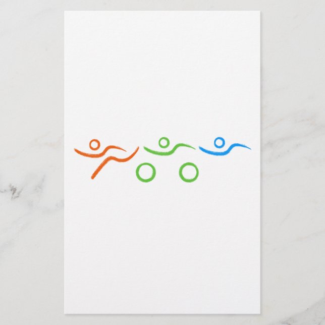 Triathlon cool und einzigartig Design Briefpapier (Vorderseite)