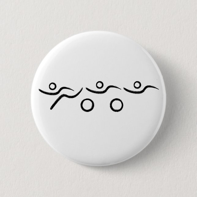Triathlon cool und einzigartig Design Button (Vorderseite)