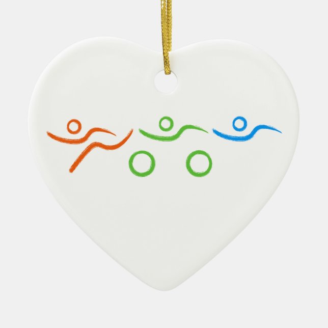 Triathlon cool und einzigartig Design Keramik Ornament (Vorne)