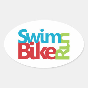 Triathlon cool und einzigartig Design Ovaler Aufkleber