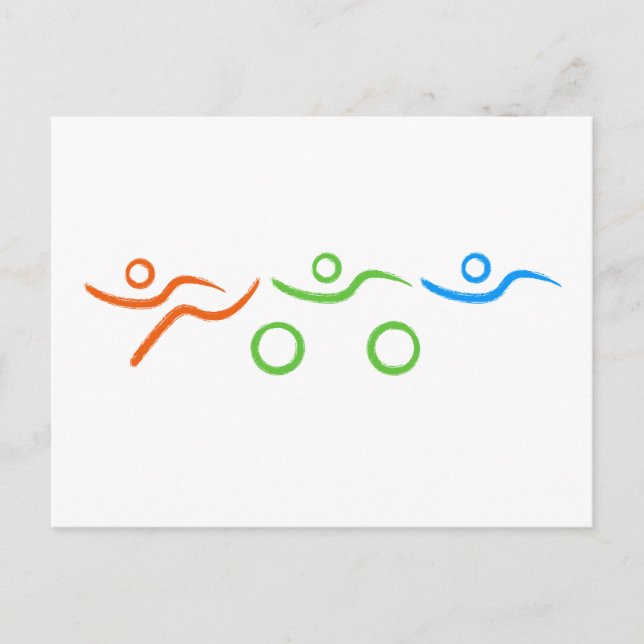 Triathlon cool und einzigartig Design Postkarte (Vorderseite)