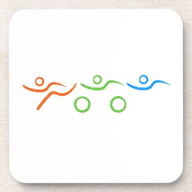 Triathlon cool und einzigartig Design Untersetzer (Vorderseite)
