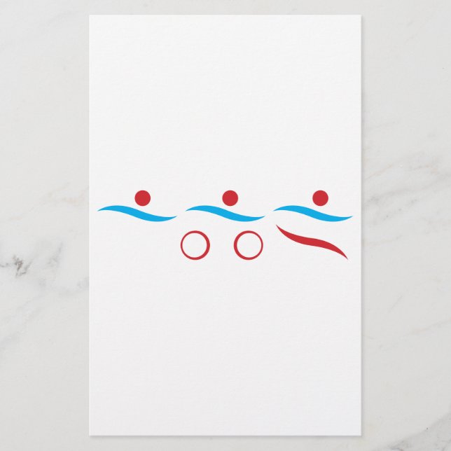Triathlon coole Logo-Abbildung Briefpapier (Vorderseite)