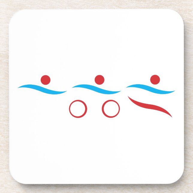 Triathlon coole Logo-Abbildung Getränkeuntersetzer (Vorderseite)