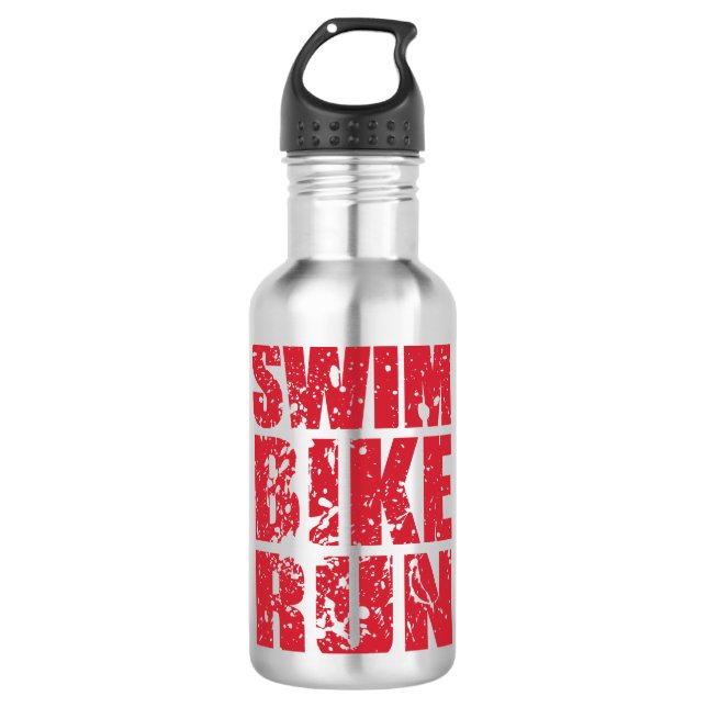 Triathlon-cooles Design Edelstahlflasche (Vorderseite)