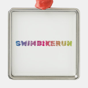 Triathlon-cooles Design Silbernes Ornament