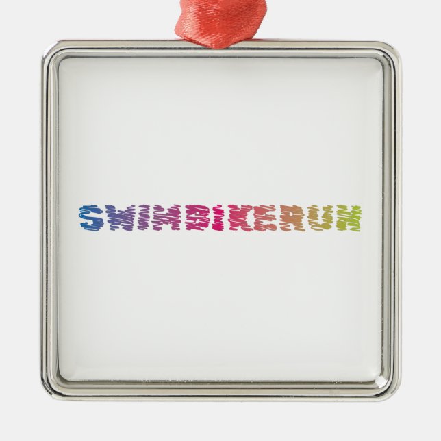 Triathlon-cooles Design Silbernes Ornament (Vorne)