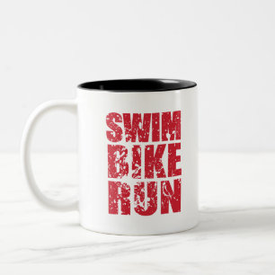 Triathlon-cooles Design Zweifarbige Tasse