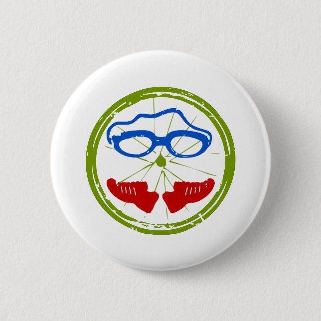 Triathlon cooles künstlerisches Design Button (Vorderseite)