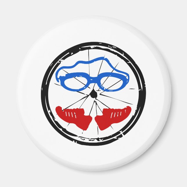 Triathlon-cooles künstlerisches Logo Magnet (Vorne)