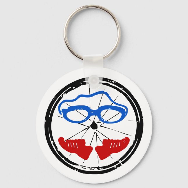 Triathlon-cooles künstlerisches Logo Schlüsselanhänger (Vorderseite)