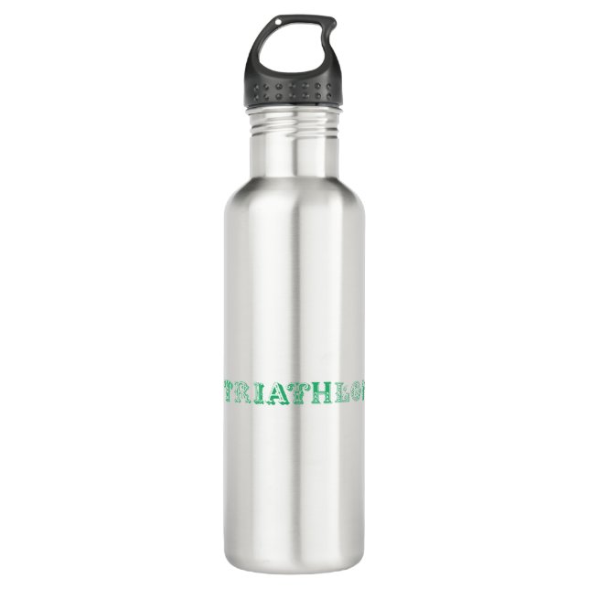 Triathlon-cooles Logo für alle Sportliebhaber Edelstahlflasche (Vorderseite)