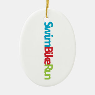 Triathlon-cooles Logo für alle Sportliebhaber Keramik Ornament