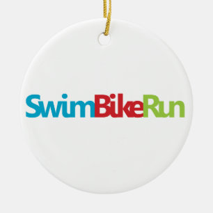 Triathlon-cooles Logo für alle Sportliebhaber Keramik Ornament