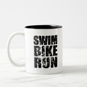 Triathlon-cooles Logo für alle Sportliebhaber Zweifarbige Tasse