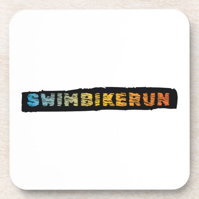 Triathlon-Design Getränkeuntersetzer (Vorderseite)