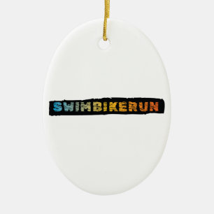 Triathlon-Design Keramik Ornament