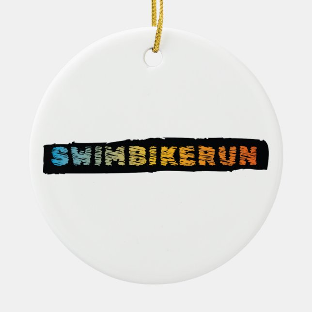 Triathlon-Design Keramik Ornament (Vorne)
