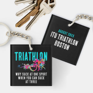 Triathlon Drôle Coloré Peinture Éclaboussures