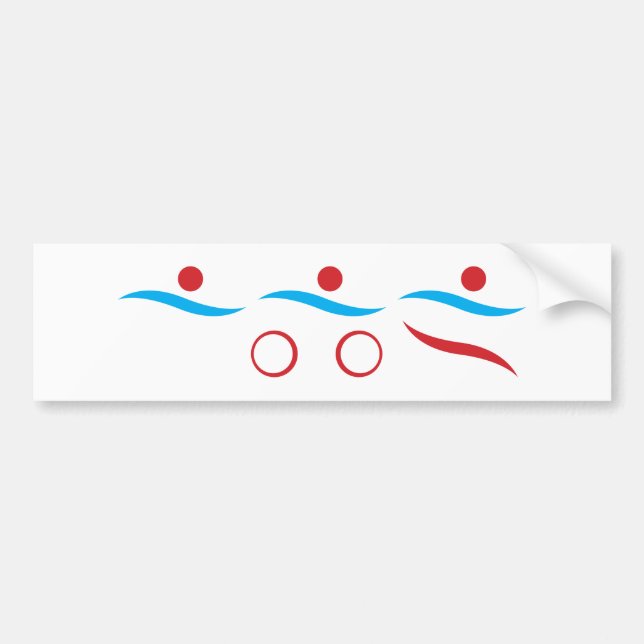 Triathlon Einmaliges Geschenk Autoaufkleber (Vorne)