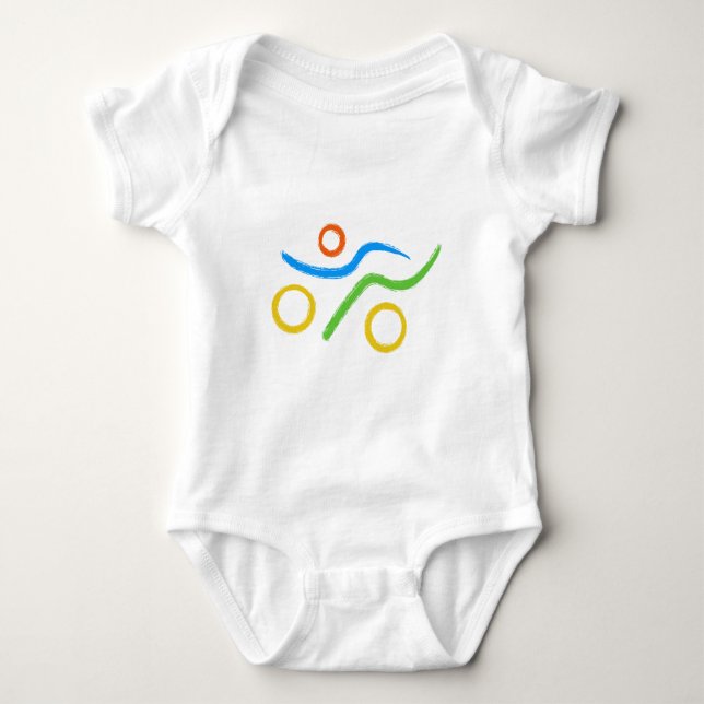 Triathlon Freak Logo Baby Strampler (Vorderseite)