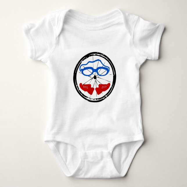 Triathlon Freak Logo Baby Strampler (Vorderseite)