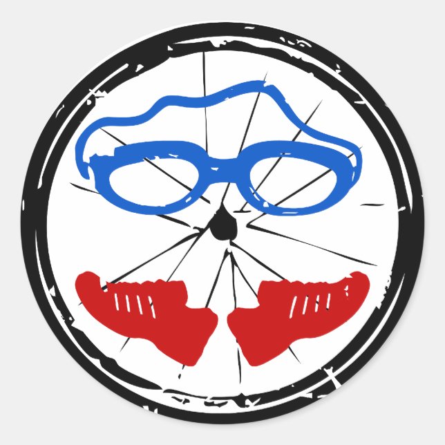Triathlon Freak Logo Runder Aufkleber (Vorderseite)