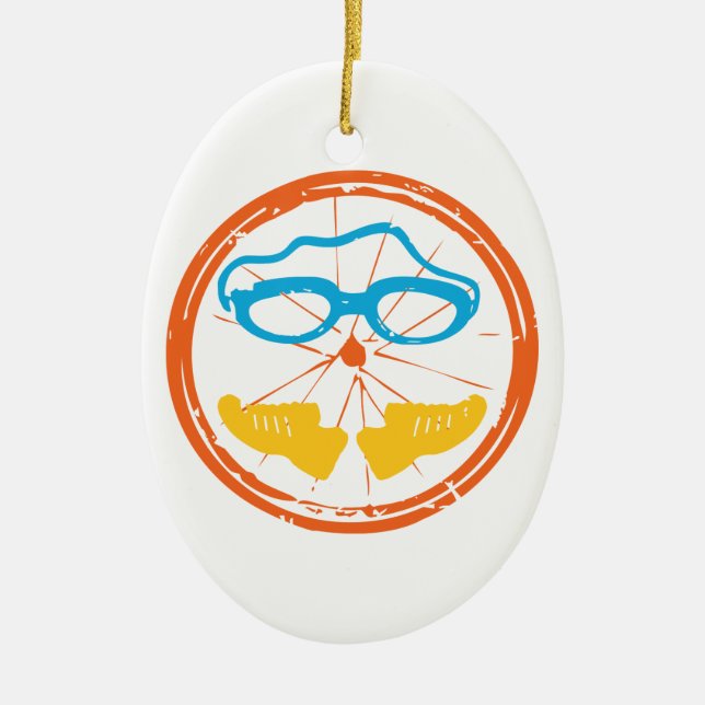 Triathlon Fun Design Keramikornament (Vorne)