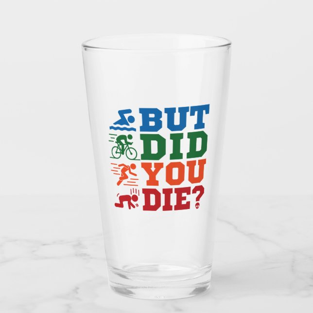 Triathlon Funny aber hast du Swim Bike Run Die Glas (Vorderseite)