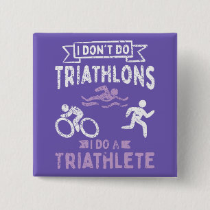 Triathlon Funny Button