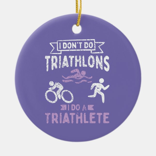 Triathlon Funny Keramik Ornament (Vorne)