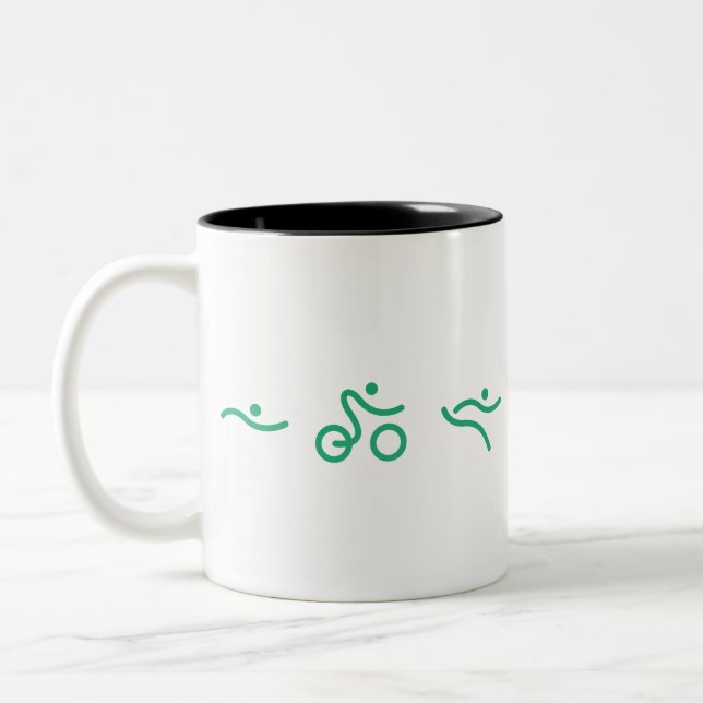 Triathlon Green Logo Zweifarbige Tasse (Links)